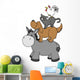 Bremer Stadtmusikanten, Hahn, Katze, Hund, Esel Wall Decal