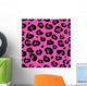 Seamless pink leopard texture pattern. Vector Illustration. Wall Mural