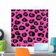 Seamless pink leopard texture pattern. Vector Illustration. Wall Mural