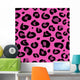 Seamless pink leopard texture pattern. Vector Illustration. Wall Mural
