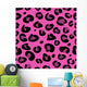 Seamless pink leopard texture pattern. Vector Illustration. Wall Mural