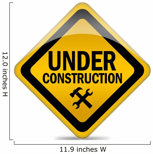 Under construction warning sign Wall Decal