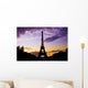 Eiffel Tower Against a coloful sunset Wall Mural