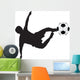 Football Silhouette Flying Kick