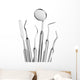 Set of Dental Care Instruments Wall Decal