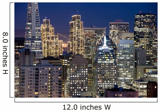 san francisco financial district buildings (nightt Wall Mural