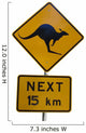 Kangaroo Road Sign Wall Decal