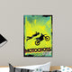 Motocross Grunge Background-easy Change Colors Wall Mural