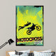 Motocross Grunge Background-easy Change Colors Wall Mural