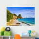 Tropical beach Source D'Argent at island La Digue, Seychelles Wall Mural