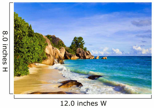 Tropical beach Source D'Argent at island La Digue, Seychelles Wall Mural