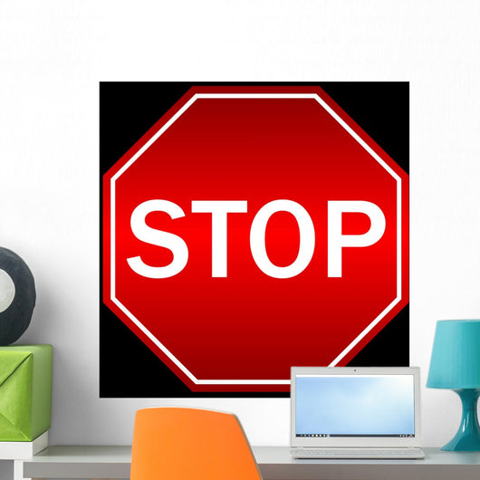 Vector illustration of stop sign Wall Mural