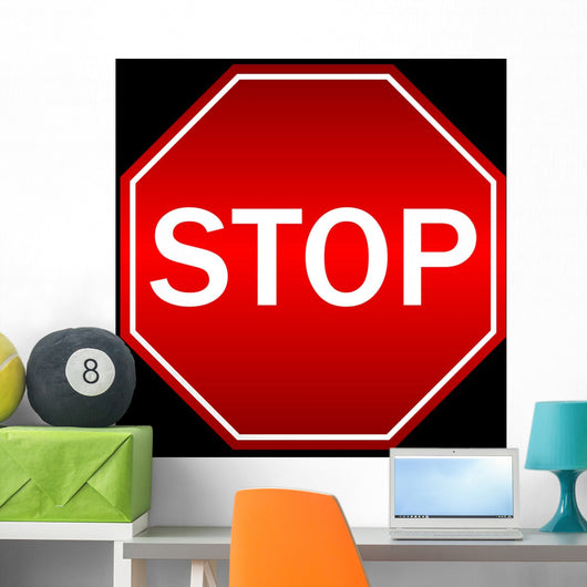 Vector illustration of stop sign Wall Mural