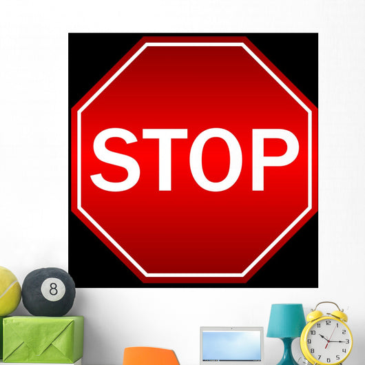 Vector illustration of stop sign Wall Mural