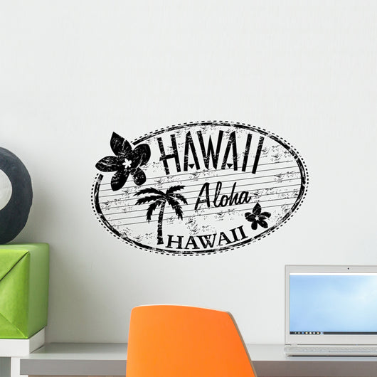 Hawaii grunge rubber stamp Wall Decal