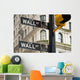 Wall street signs in New York city Wall Mural