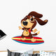 Dog With Surf Wall Decal