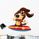 Dog With Surf Wall Decal