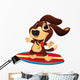Dog With Surf Wall Decal
