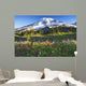 Mount rainier and wildflowers Wall Mural