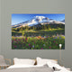 Mount rainier and wildflowers Wall Mural
