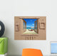 Cardboard House on the Beach Wall Mural