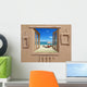 Cardboard House on the Beach Wall Mural