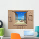 Cardboard House on the Beach Wall Mural