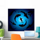 Sharks and Scuba Diver Vector Wall Mural