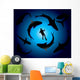 Sharks and Scuba Diver Vector Wall Mural