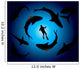 Sharks and Scuba Diver Vector Wall Mural