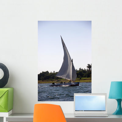 Traditional Felucca River Nile shown on a wall