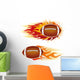 Football with Flames Wall Mural