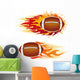 Football with Flames Wall Mural