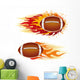 Football with Flames Wall Mural