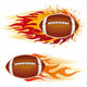 Football with Flames Wall Mural
