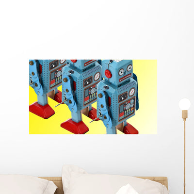 Robot Toys shown on a wall