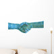 Techno Handshake White Wall Decal