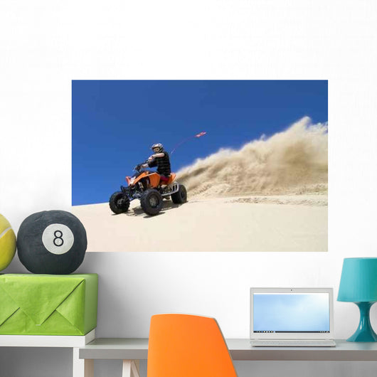 Teen Riding ATV Sand Wall Decal