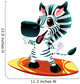 Zebra with surf. Funny cartoon and vector character Wall Decal