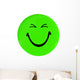 Green happy face button Wall Decal