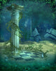 Underwater Ruins Scene Wall Mural