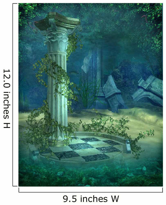 Underwater Ruins Scene Wall Mural