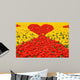 Loving red-yellow tulips Wall Mural