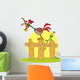 Loud Rooster On A Wood Fence By A Corn Stalk Wall Decal