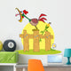 Loud Rooster On A Wood Fence By A Corn Stalk Wall Decal