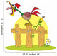 Loud Rooster On A Wood Fence By A Corn Stalk Wall Decal