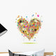 Summer Holiday Heart Shape With Design Elements Wall Decal