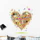 Summer Holiday Heart Shape With Design Elements Wall Decal