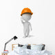 Stopped Construction Worker Wall Decal